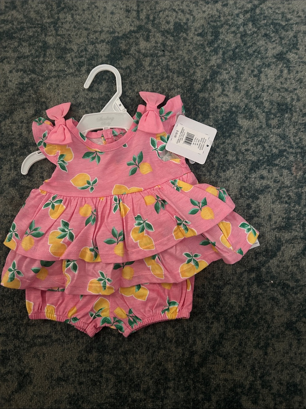 Pink Lemon-Print Ruffle set  by